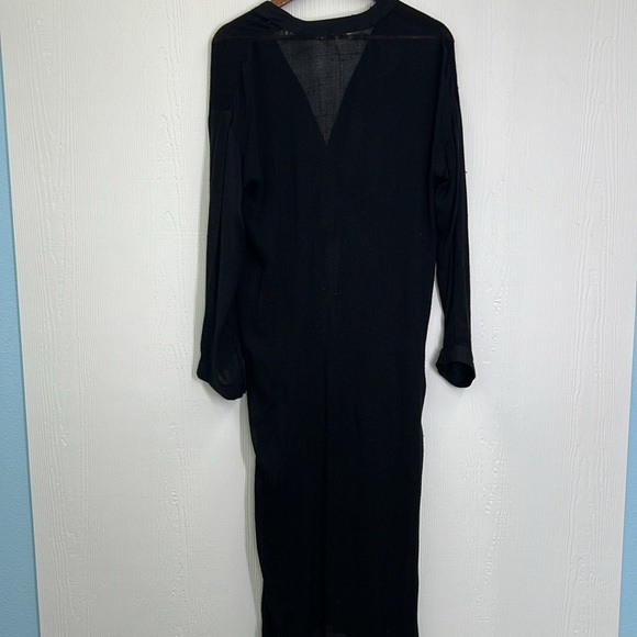 Free People - Black Button Down Long Sleeve Long Lightweight Sweater Duster XS - Picture 13 of 14